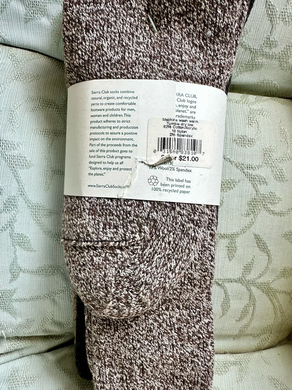 Mens Brand New Sierra Club Crew Socks